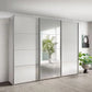 Wiemann Phoenix White 3 Door Sliding Wardrobe in glass with mirror