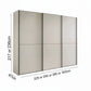 Dimensions of Wiemann Phoenix Champagne 3 Door Sliding Wardrobe