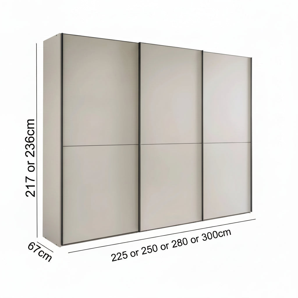 Dimensions of Wiemann Phoenix Champagne 3 Door Sliding Wardrobe