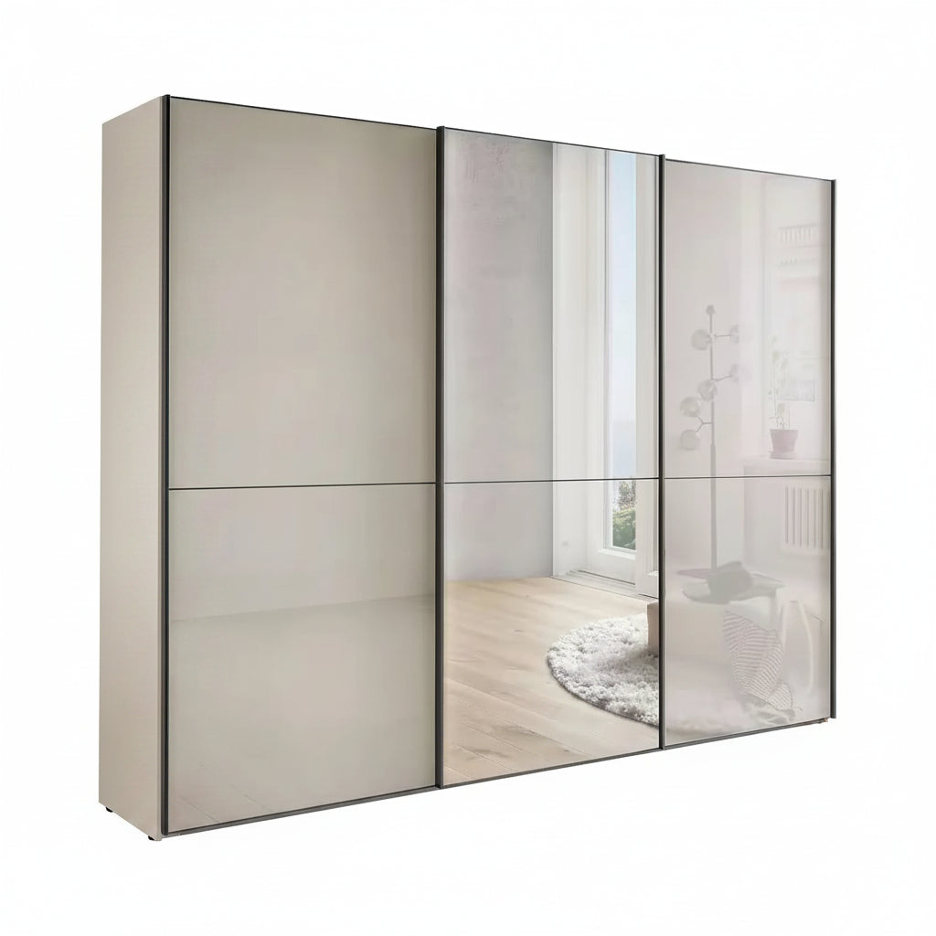 Wiemann Phoenix Glass Champagne 3 Door Sliding Wardrobe with mirror