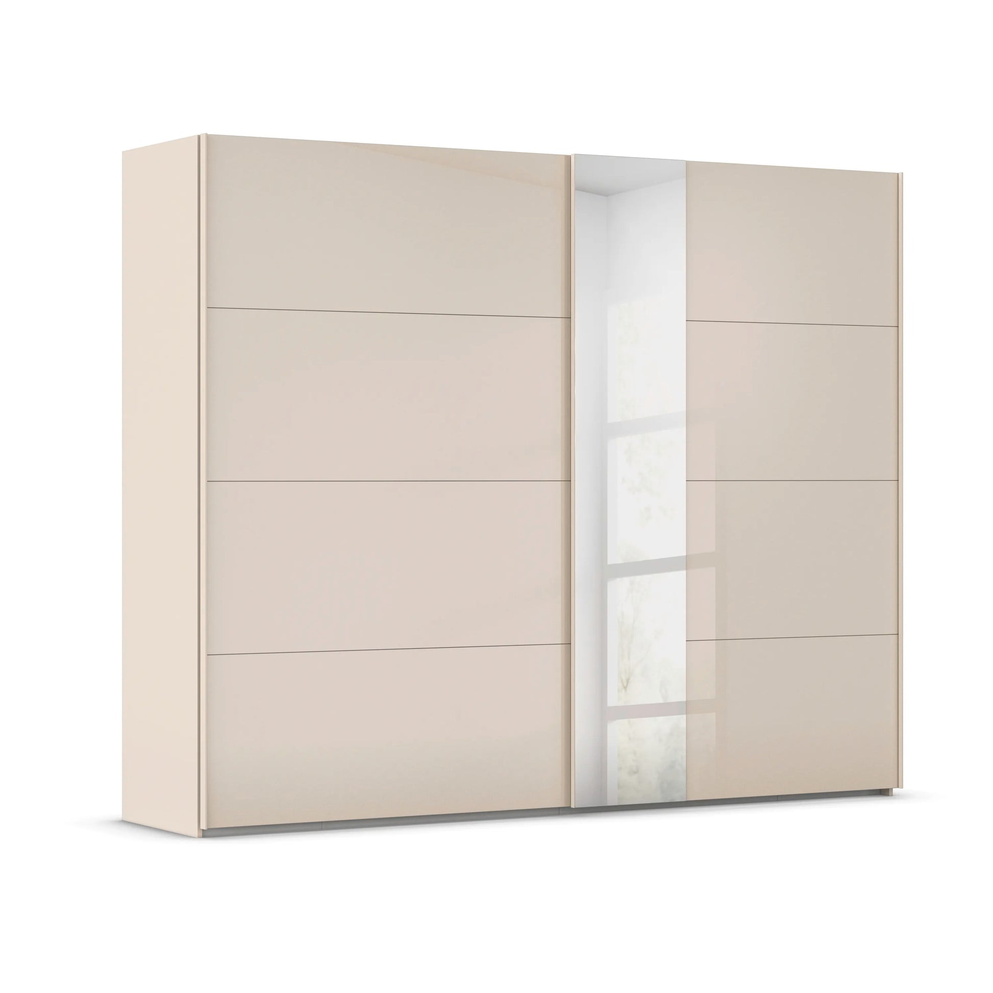Cairns Large 271cm Champagne 2 Door Sliding Wardrobe with Mirror pads 