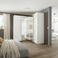 Lema Decor White 4 Door Sliding Corner Wardrobe - Styled in a Bedroom