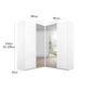 Lema 181cm 4 Door Corner Sliding Wardrobe with 2 Glass Doors and 2 Mirror Doors - Dimensions