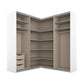 Lema Decor White 4 Door Sliding Corner Wardrobe - Interior view