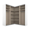 Lema Metallic Grey Corner Sliding Wardrobe - Interior view