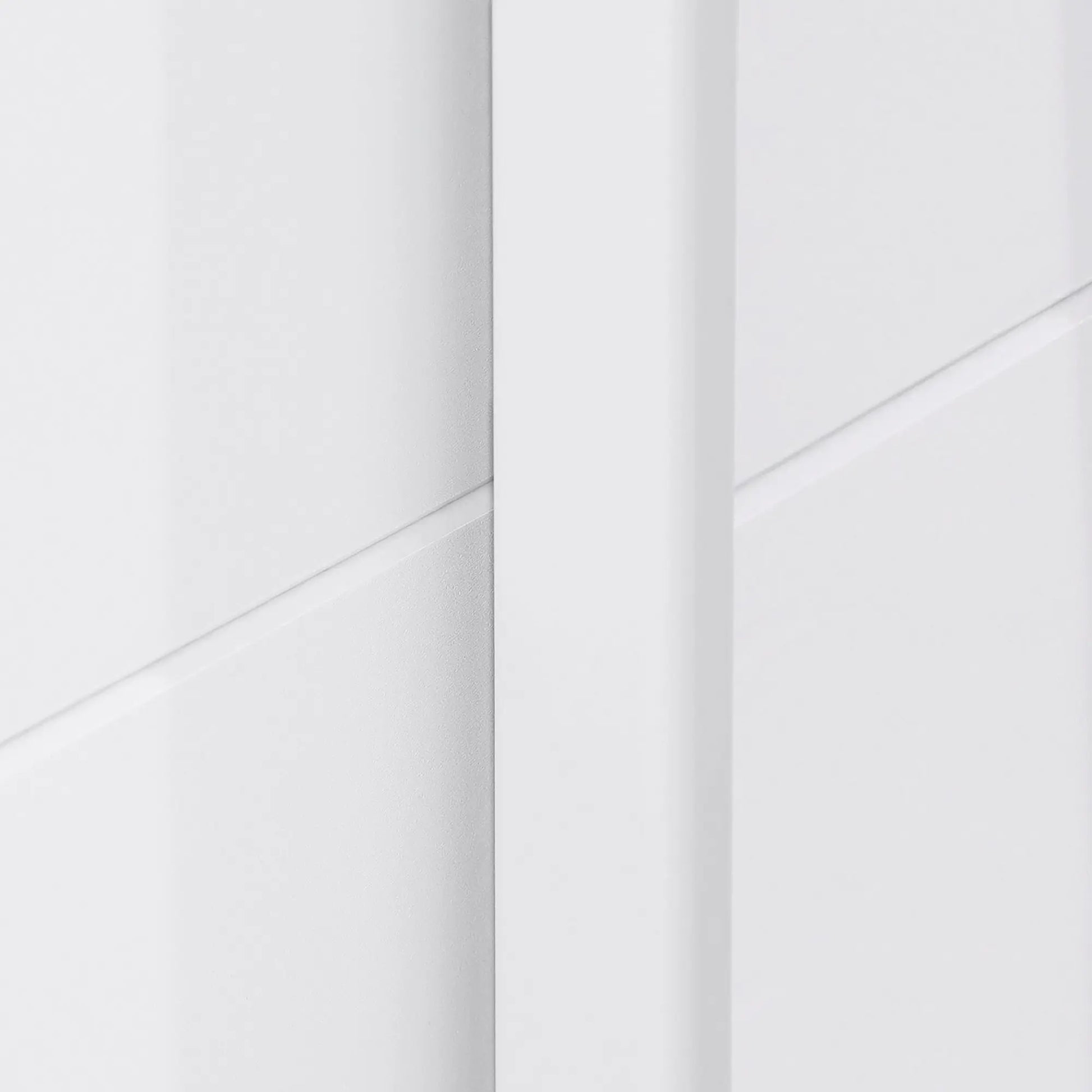 Rauch Forms White High Gloss 3 Door Sliding Wardrobe with Mirror - Closeup view