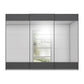 Mali 3 Sliding door Wardrobe with Mirror - Graphite - Front view
