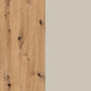 Wooden panel with natural grain and a Champagne colour sample for Rauch Wardrobes
