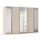 Rauch Agor Champagne Hinged and Sliding Door Wardrobe With Mirror - W301cm