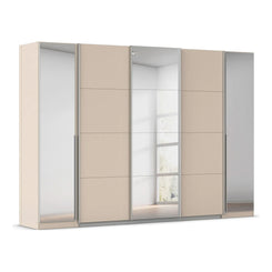 Rauch Agor Champagne Hinged and Sliding Door Wardrobe With Mirror - W301cm