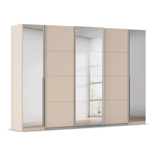 Rauch Agor Champagne Hinged and Sliding Door Wardrobe With Mirror - W301cm