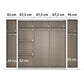 Rauch Agor Wardrobe with dimensions labeled on a white background