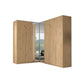 Rauch Alabama Artisan Oak colour Corner Wardrobe with 2 Door & 3 Door Combination, Corner unit has Mirror front