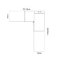 A black and white dimension diagram of an L-shaped Rauch Alabama Decor Chamagne colour Corner Wardrobe with 2 Door & 3 Door Combination, Corner unit has Mirror front, showing measurements of 191.10cm, 238.