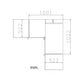 Technical dimension drawing of Rauch Alabama Decor Chamagne colour Corner Wardrobe with 2 Door & 3 Door Combination, Corner unit has Mirror front with measurements in millimeters, including 1001, 1022, and 522 dimensions on a white background.