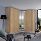 Rauch Alabama Sonoma Oak colour Corner Wardrobe with 2 Door & 3 Door Combination, Corner unit has Mirror front