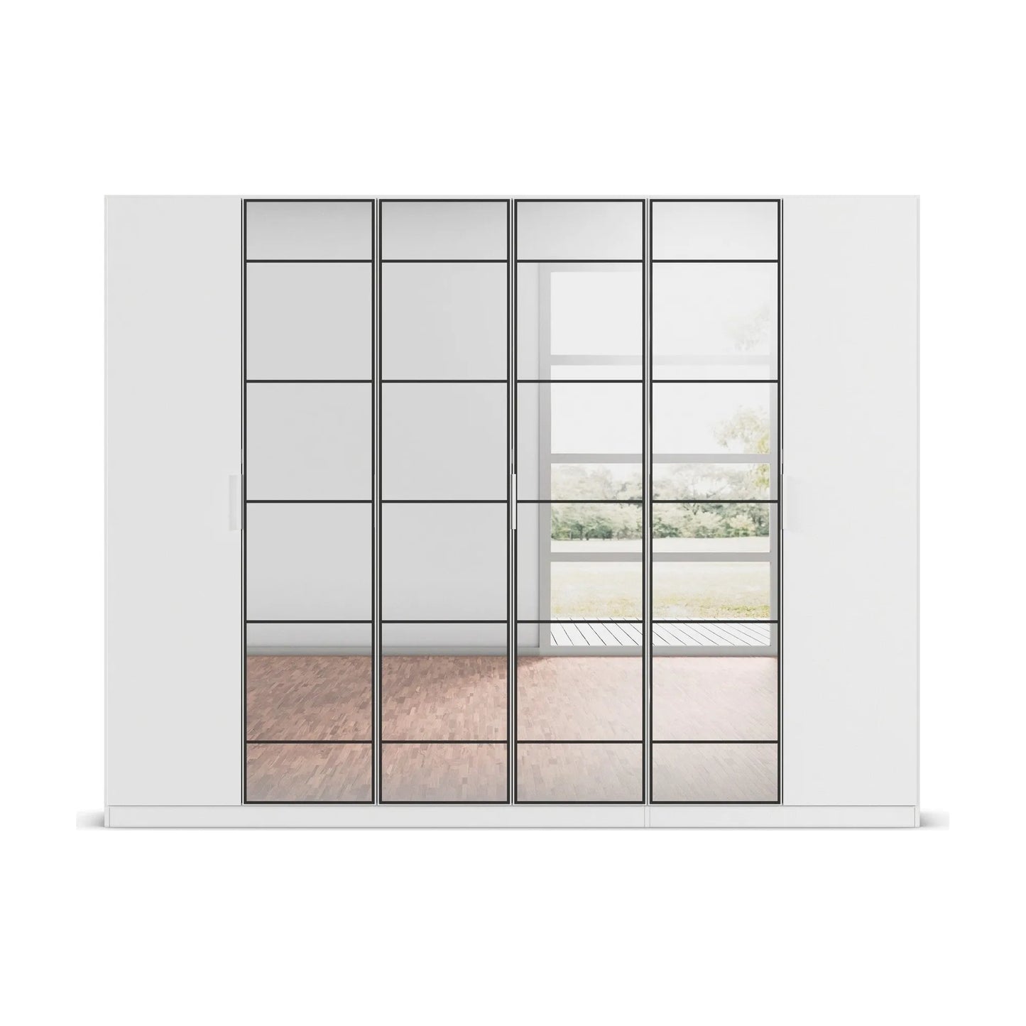 Ashworth Alpine White 6 Door Hinged Wardrobe - W271cm - Front View