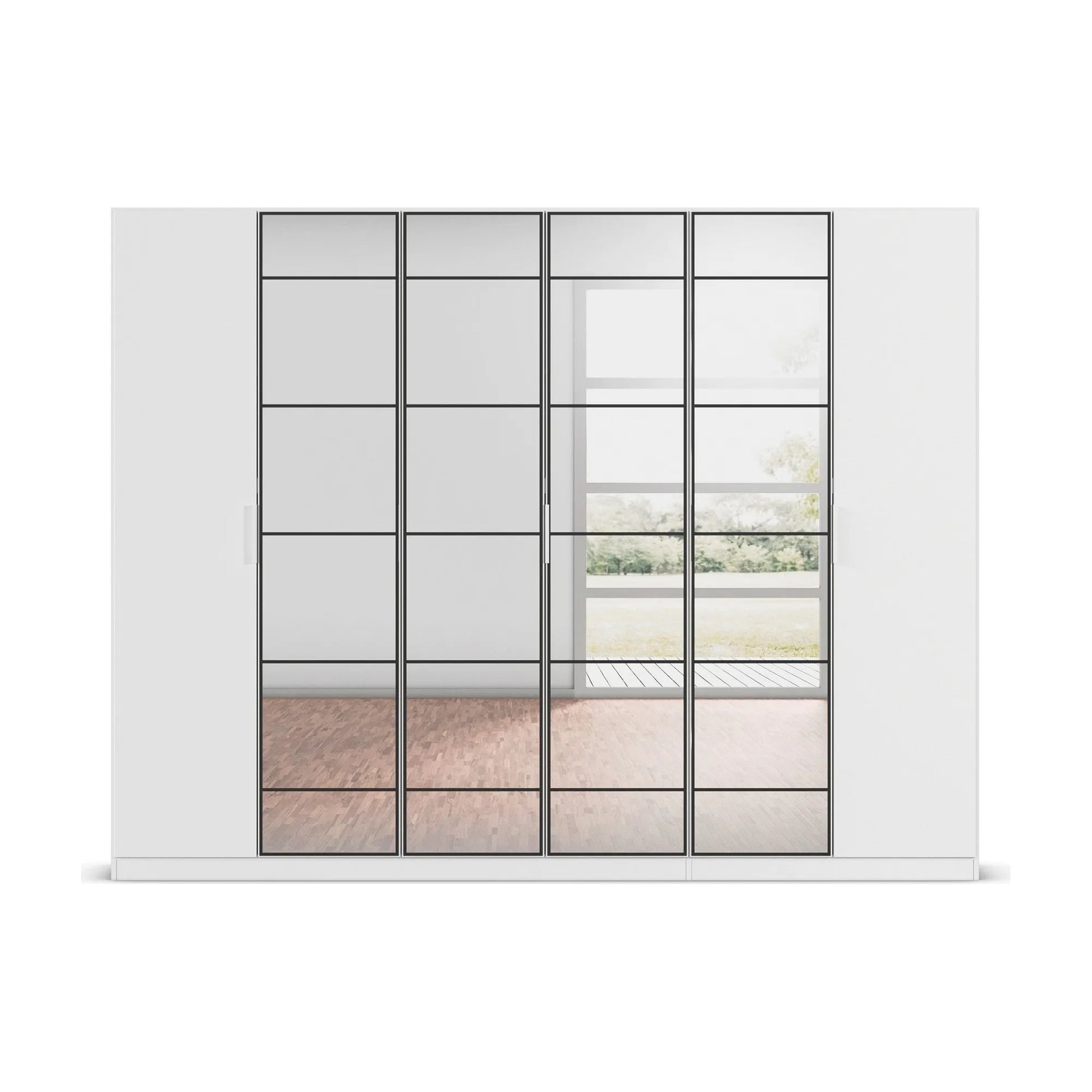 Ashworth Alpine White 6 Door Hinged Wardrobe - W271cm - Front View