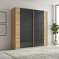 Artemis Oak & Champagne Glass 2 Door Sliding Wardrobe