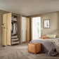 Artemis Oak & Champagne Glass 5 Door Hinged Wardrobe - 226cm - Pendle Village Furniture