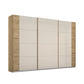 Artemis Oak & Champagne Glass 3 Door Sliding Wardrobe - W271cm - Pendle Village Furniture