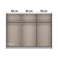 Artemis Oak & Champagne Glass 3 Door Sliding Wardrobe - W271cm - Pendle Village Furniture
