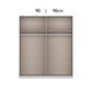 Rauch Mosbach White Glass Sliding Door Wardrobe - W181cm - Interior view with Dimensions