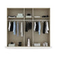 Internal Compartment of Artemis White & Champagne Glass 5 Door Hinged Wardrobe - 226cm 