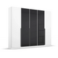 Artemis 5 Door Hinged Wardrobe - Black and White Wardrobe