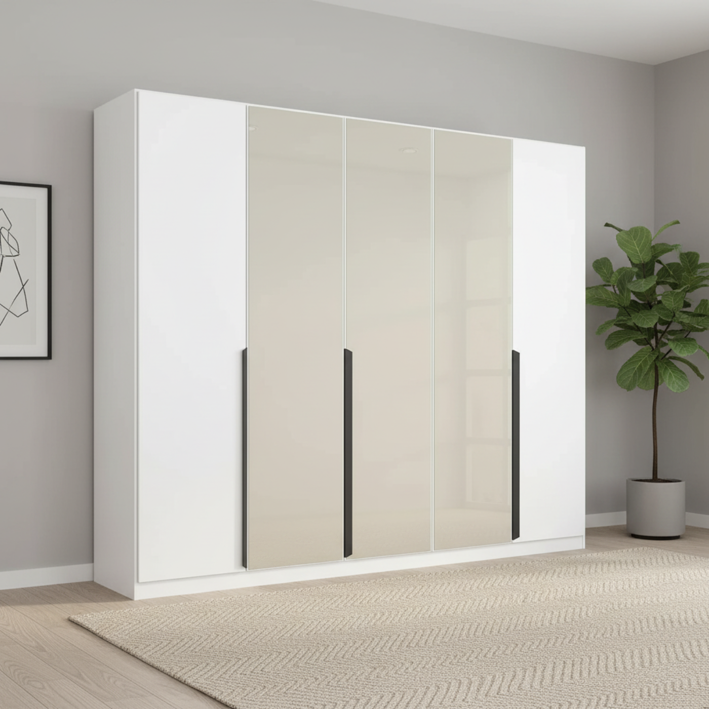Artemis 5 Door Hinged Wardrobe - 226cm