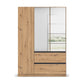 Rauch Cara Artisan Oak 3 Door Mirrored Wardrobe with Drawers 136cm