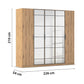 Ashworth Artisan Oak 226cm 5 Door Hinged Wardrobe - Dimensions