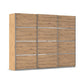 Wooden wardrobe with sliding doors on a white background