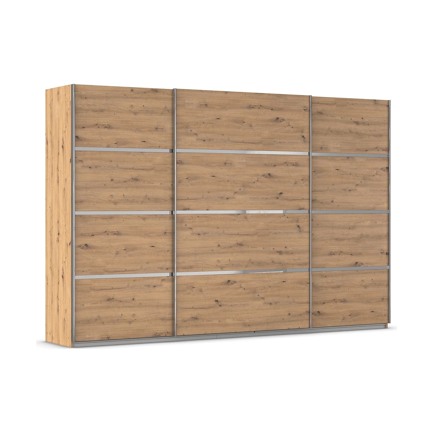 Large 315cm Wooden wardrobe with sliding doors on a white background