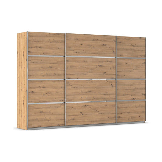 Large 315cm Wooden wardrobe with sliding doors on a white background