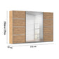 Aurich Artisan Oak Sliding Door Wardrobe with Mirror - W315cm