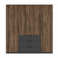 Rauch Atlantic Oak 4 Door Hinged Wardrobe with Drawers - W201cm