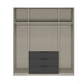 Rauch Atlantic Oak 4 Door Hinged Wardrobe with Drawers - W201cm