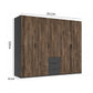 Rauch Atlantic Oak 5 Door Wardrobe with  Graphite carcase and drawer fronts, shown with dimension lines indicating 251 cm width, 223 cm height, and 61 cm depth.