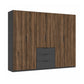 Rauch Atlantic Oak 6 Door Hinged Wardrobe with Drawers - W301CM