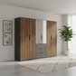 Rauch Atlantic Oak 6 Door Hinged Wardrobe with Drawers - W301CM