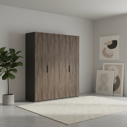 Rauch Atlantic Oak 4 Door Hinged Wardrobe – W201cm