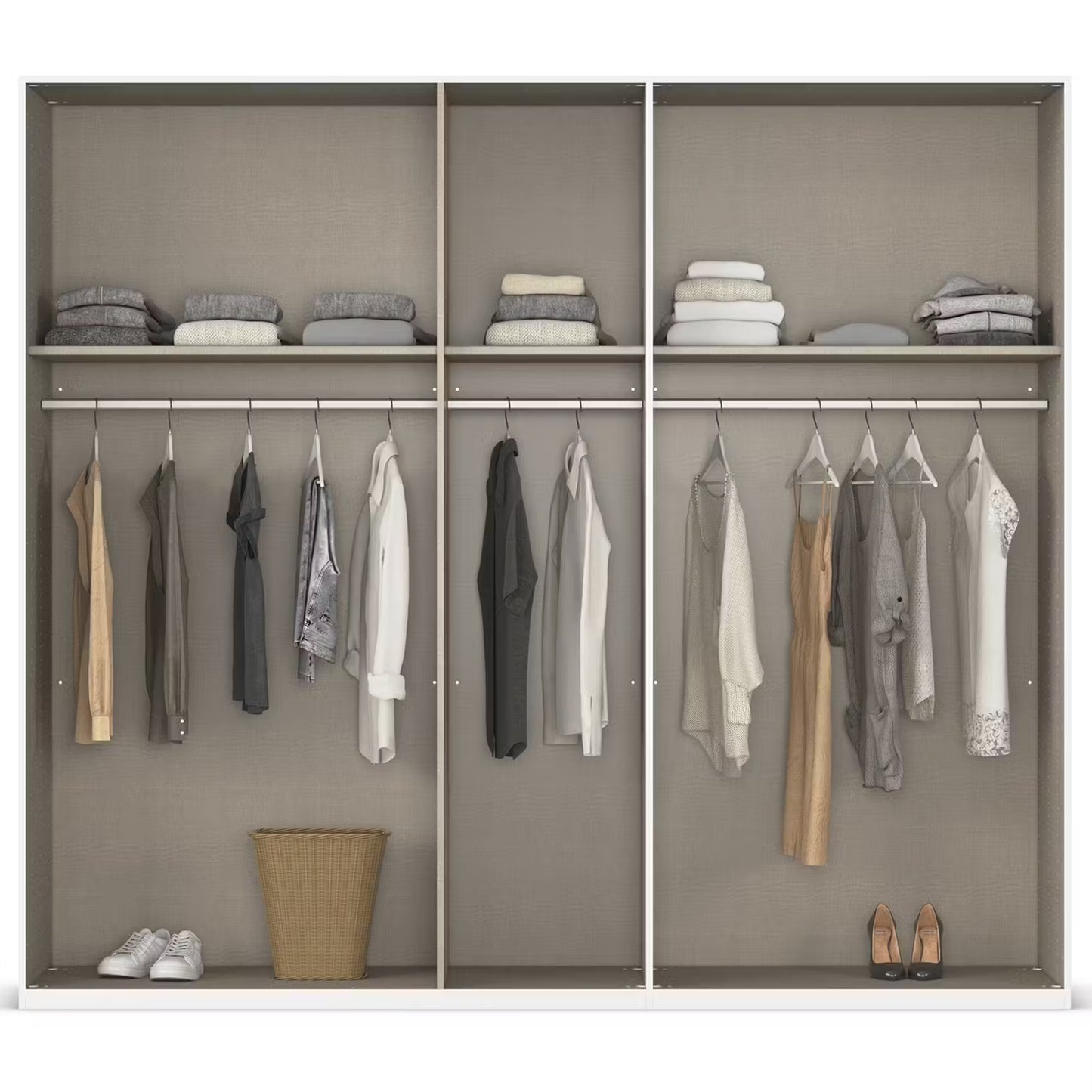 Internal Compartment View of Rauch Fifty Atlantic Oak Wardrobe