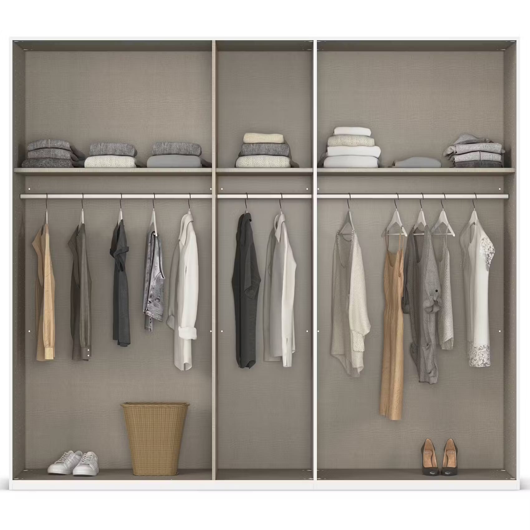 Internal Compartment View of Rauch Fifty Atlantic Oak Wardrobe
