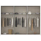 A three-compartment open closet organiser of Rauch Atlantic Oak 6 Door Hinged Wardrobe - W301CM