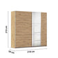 Rauch Aura Artisan Oak Sliding Door Wardrobe with Mirror