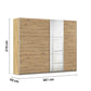 Rauch Aura Artisan Oak Sliding Door Wardrobe with Mirror