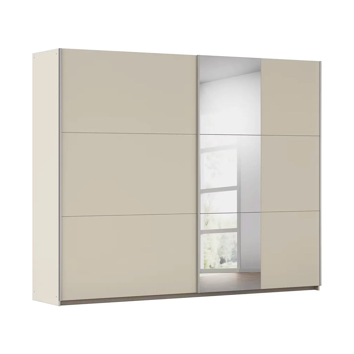 Large two door W261cm Rauch Aura Champagne Sliding Door Wardrobe