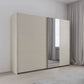 Rauch Aura Large 261cm cm 2 Door Sliding Wardrobe in Champagne with Mirror Pads on one door 