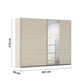 Rauch Aura Champagne Sliding Door Wardrobe, shown with dimension annotations indicating 210 cm height, 261 cm width, and 59 cm depth.